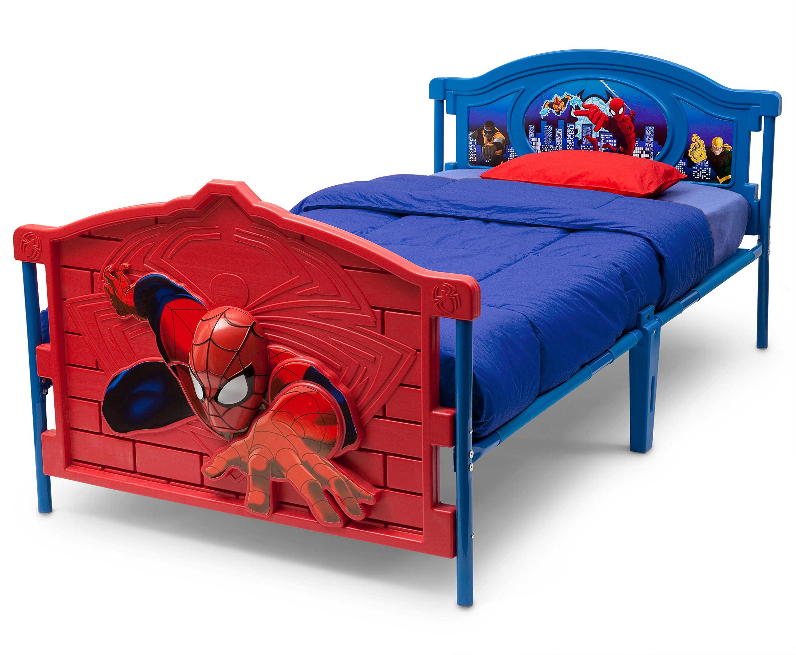 【Furniture】Marvel Spider-Man Plastic 3D-Footboard Twin Bed by Delta Children