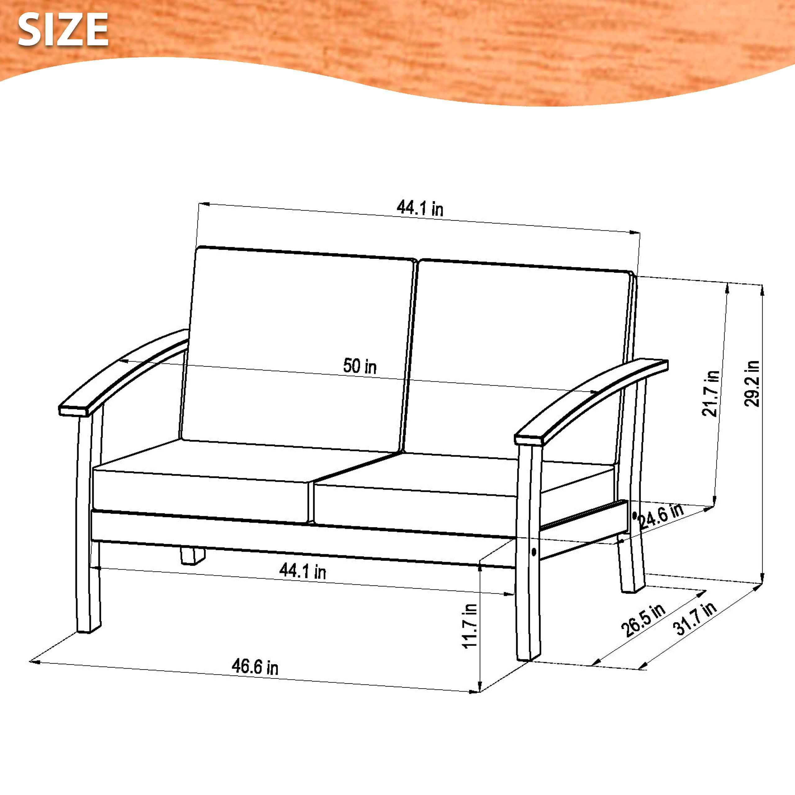 【Furniture】Patio 8-Pc Deluxe Conversation Set | Dark Teak Finish | Ideal for Indoors Outdoors