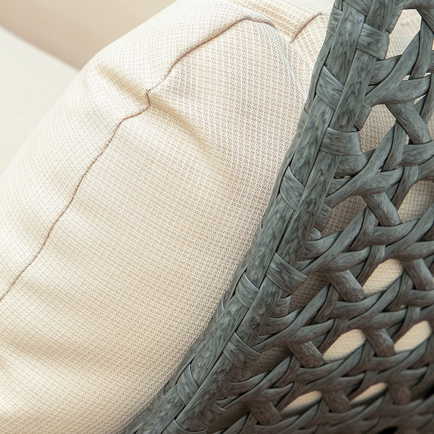 【Furniture】Double Egg Chair with Stand, Luxury Wicker Rattan Patio Basket Swing Egg Chair