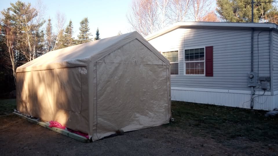 10x20ft Heavy Duty Covered Garage, Portable Car Garage, Bar