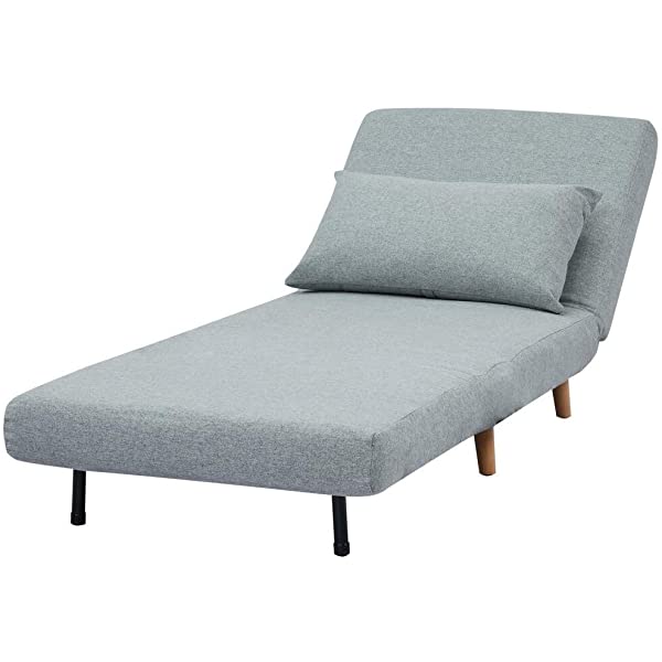 GIA Tri-Fold Sofa Bed, With Pillow, Yellow Yellow With Legs