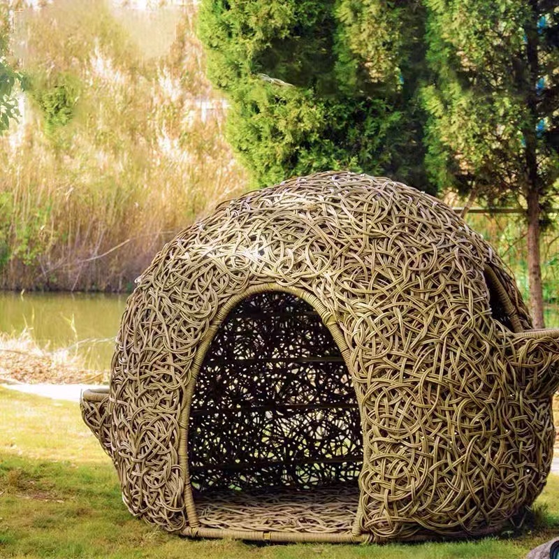 Outdoor Creative Rattan Birdcage Garden Waterproof Sunscreen Leisure Round Sofa Furniture