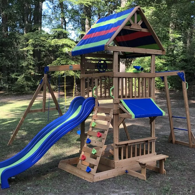 BEACH FRONT WOODEN SWING SET