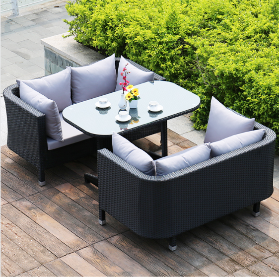 Two double chairs with cushion + table set for limited time limited sale at low price