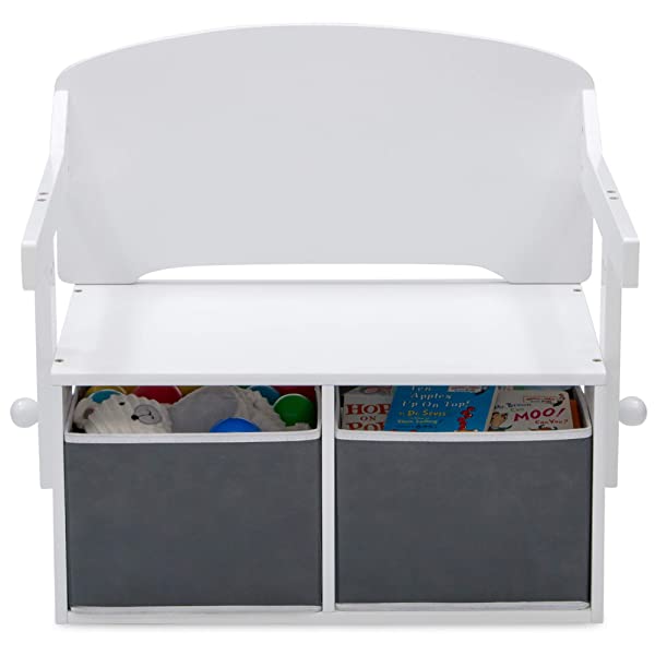 Delta Children MySize Kids Convertible Activity Bench, Bianca White Bianca White MySize