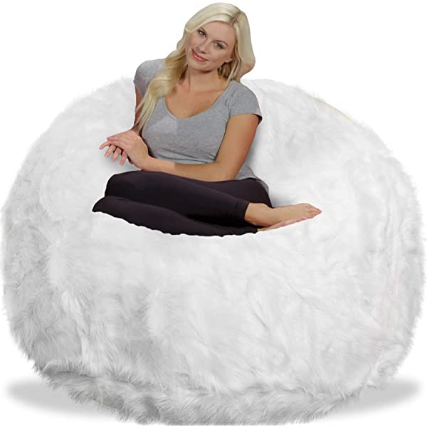 Chill Sack Bean Bag Chair: Giant 5' Memory Foam Furniture Bean Bag - Big Sofa with Soft Micro Fiber Cover - Navy Microsuede - Navy