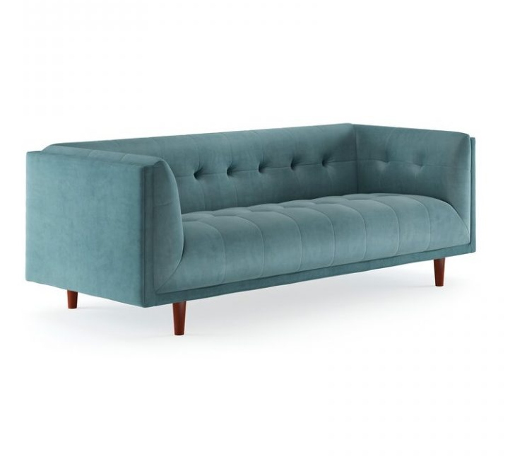 82 inch velvet tuxedo armchair sofa