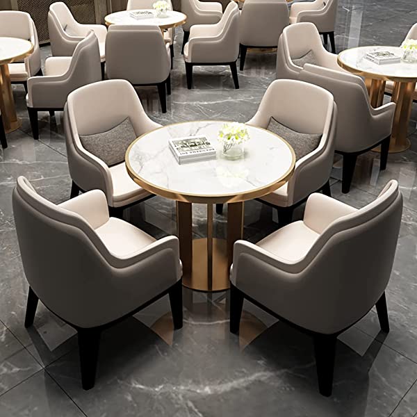 HUAYIN Round Dining Table Set for 4, Dining Table Set with 4 Upholstered Chairs | Small Dining Table Set for Small Spaces Kitchen Modern Home for Cafe Restaurant,White