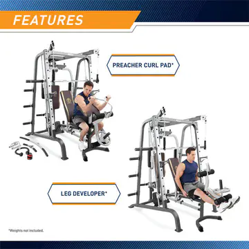 Marcy Smith Cage Workout Machine Total Body Training Home Gym System with Linear Bearing