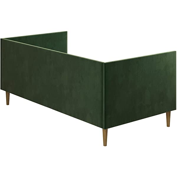 DHP Franklin Mid Century Upholstered Daybed, Sofa Bed, Twin Size Frame, Tan Linen Linen Twin Tan