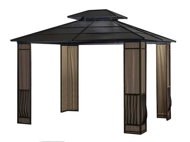 10x12 Heavy Duty Galvanized Steel Hardtop Wyndham Patio Gazebo with Mosquito Netting