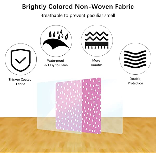 QUMENEY Wardrobe Storage Closet, Portable Clothes Standing Shelves Organizer, Extra Strong and Durable Non-Woven Fabric Rack with Hanging Rods, Quick and Easy to Assemble (Pink Dots)