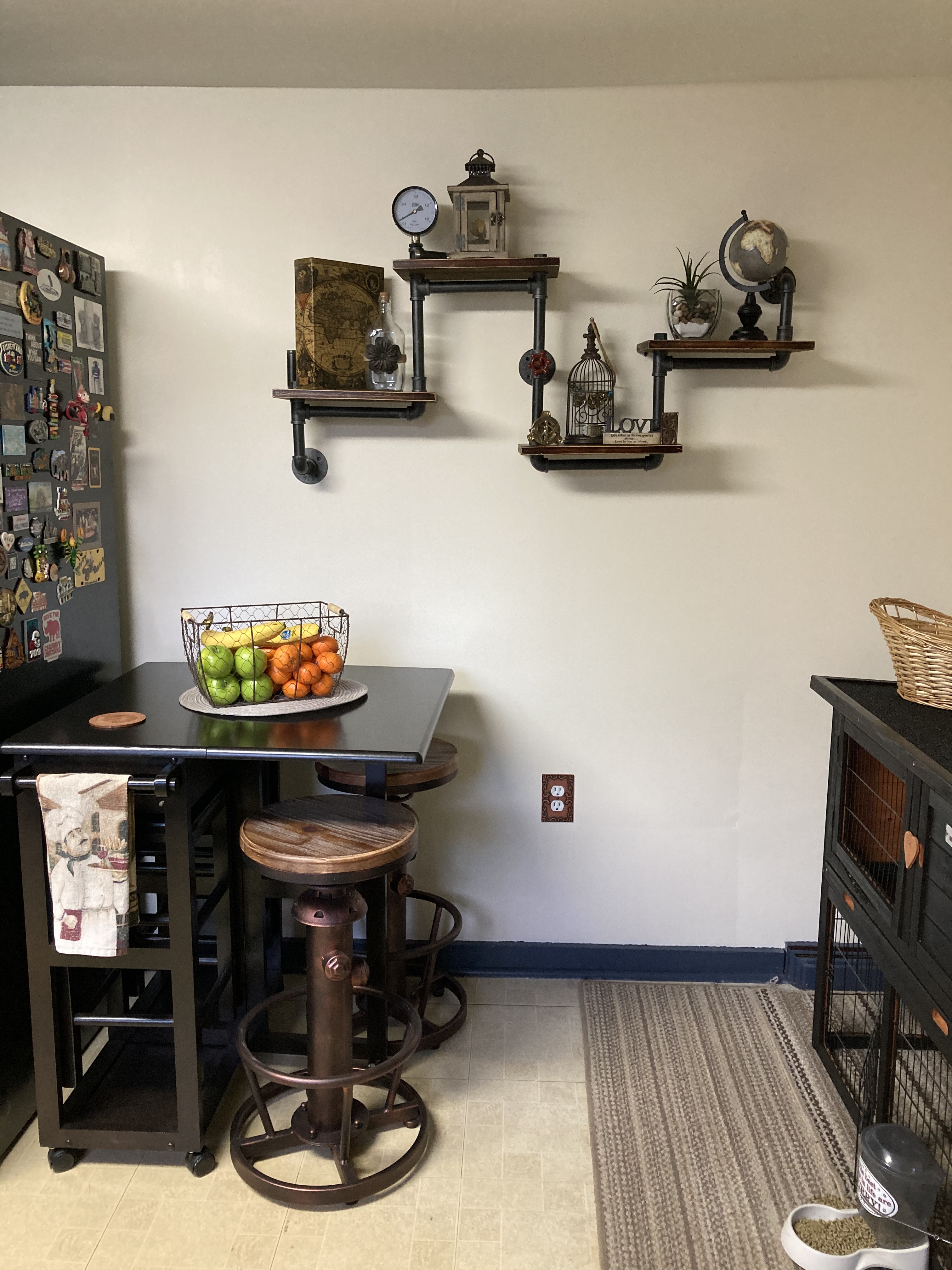 【Furniture】Industrial Rustic Modern Wood Ladder Pipe Wall Shelf 4 Layer Pipe Design Bookshelf DIY Shelving