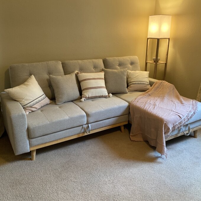 【Furniture】Jaheim 91'' Upholstered Sleeper Sofa