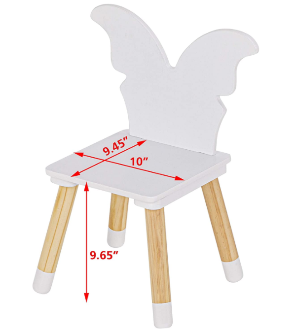 UTEX Kids Table with 4 Chairs Set, Kid Table and Chairs Set for Girls, Toddlers, Boys, 5 Piece Kiddy Table and Chair Set, White