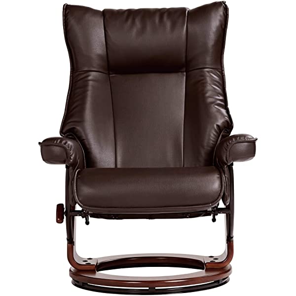 Newport Taupe Swivel Recliner and Slanted Ottoman