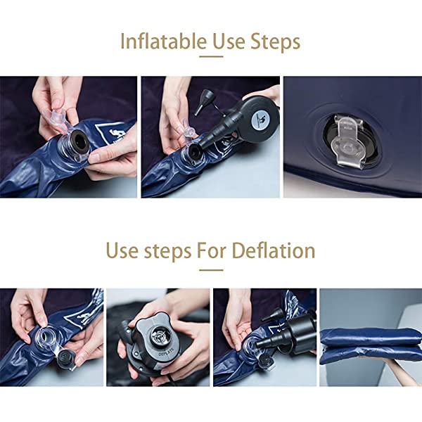 Inflatable Chaise Lounges Folding Lazy Floor Chair Sofa Lounger Bed with Armrests (Khaki)