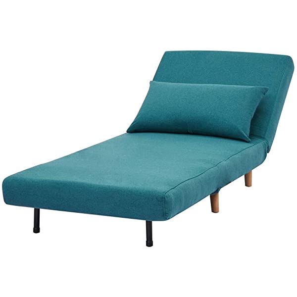 GIA Tri-Fold Sofa Bed, With Pillow, Yellow Yellow With Legs