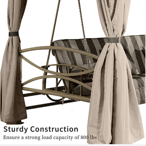 Purple Leaf 3 Person Outdoor Gazebo Terrace Swing with Adult Canopy Swing