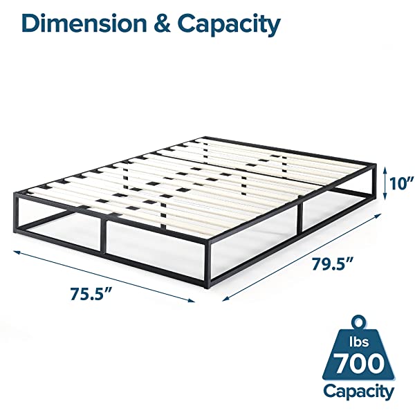 ZINUS Joseph Metal Platforma Bed Frame / Mattress Foundation / Wood Slat Support / No Box Spring Needed / Sturdy Steel Structure, Queen Queen 14 Inch
