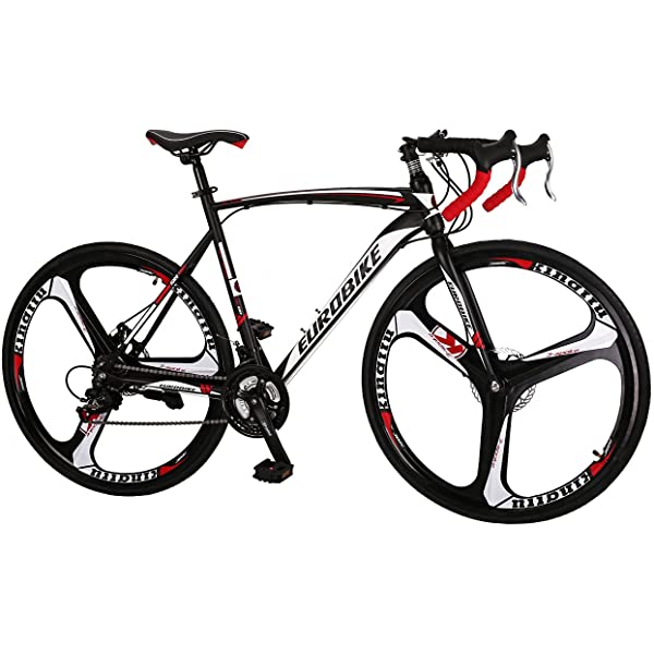 Eurobike 21 Speed Shifting System Road Bike 49/54/56 cm Frame 700C Wheel Adult Road Bicycle Black/white 30rim 54cm