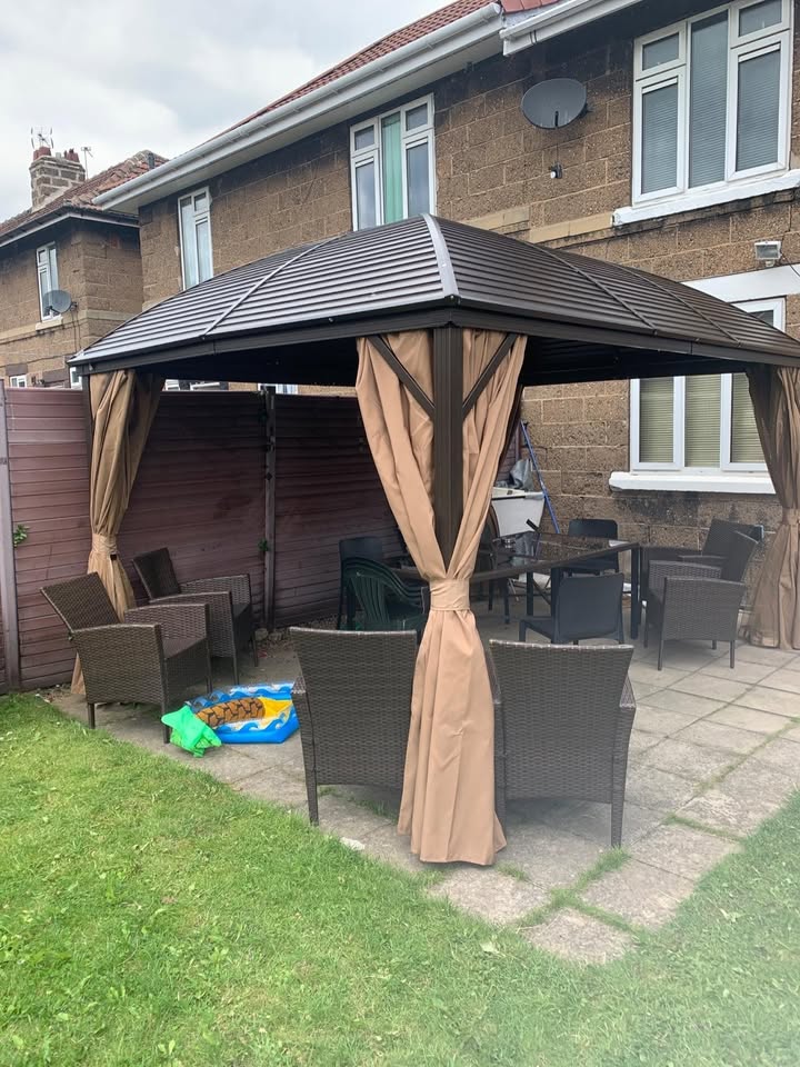 3x4meter Aluminium Framed Roof Gazebo Galvanised Luxury Garden Gazebo Metal Roof Hard Top Gazebo