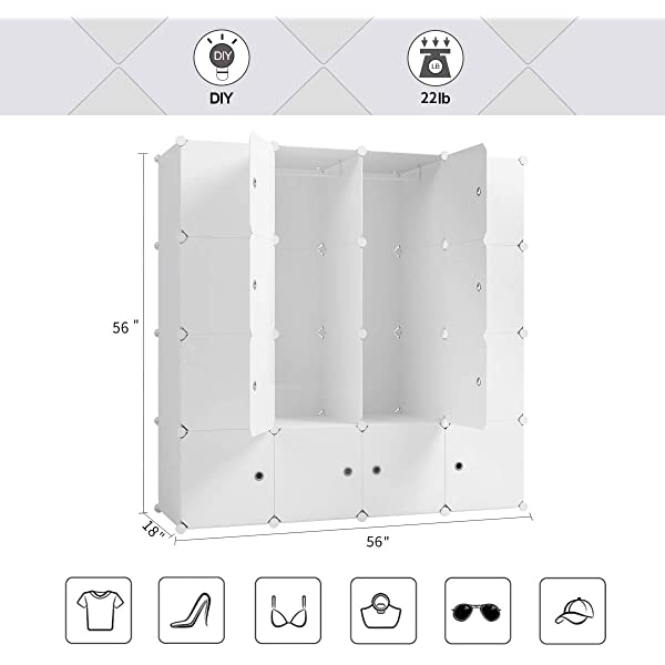 Aeitc Portable Wardrobe Closets 14