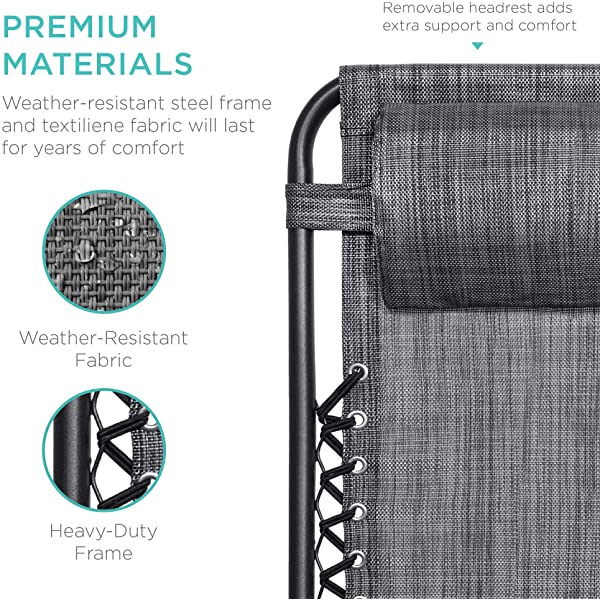 Best Choice Products Set of 2 Adjustable Steel Mesh Zero Gravity Lounge Chair Recliners w/Pillows and Cup Holder Trays - Burgundy