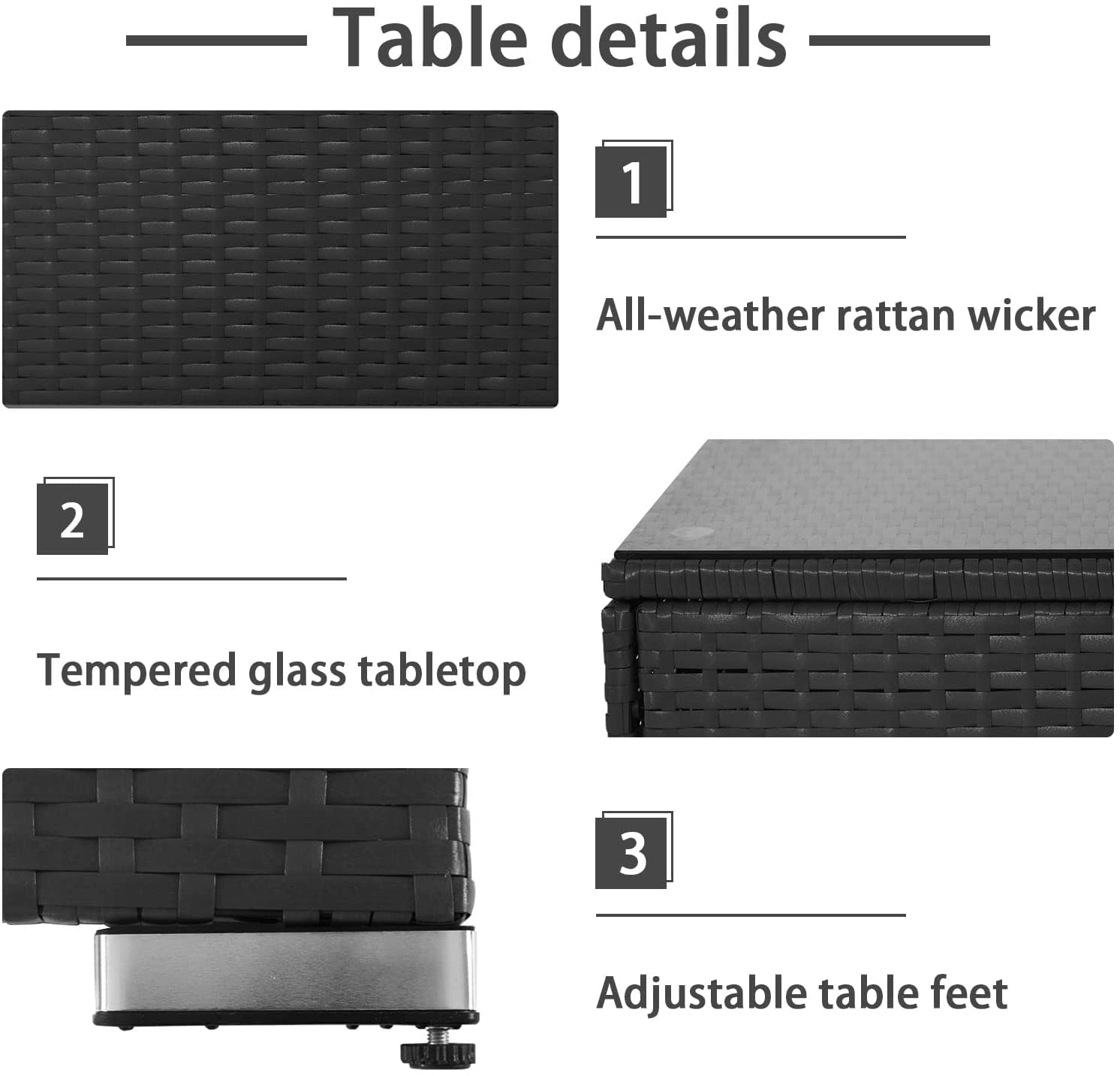 【Furniture】9 PCS Patio Outdoor Furniture Sets, Sectional Manual Weaving Wicker Conversation Sofa Set