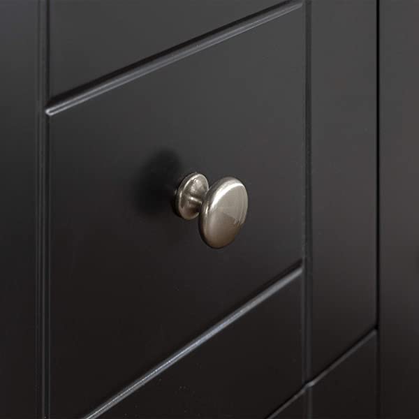 Walker Edison Charlotte Classic Glass Door Storage Buffet, 52 Inch, Espresso Espresso 52 Inch