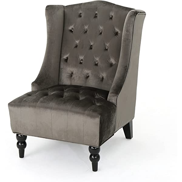 Christopher Knight Home Toddman High-Back Fabric Club Chair, Dark Charcoal