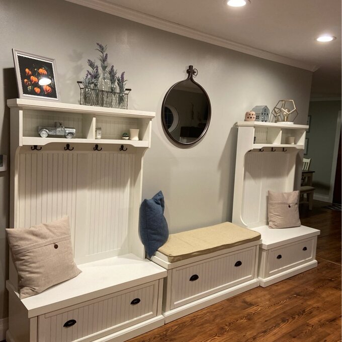 【Furniture】Carmel 40'' Wide Hall Tree with Bench and Shoe Storage