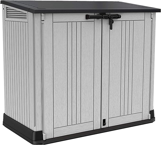 Keter 249319 Store it Out Nova Outdoor Garden Storage Shed, 32 x 71.5 x 113.5 cm, Dark Grey with Light Grey Lid