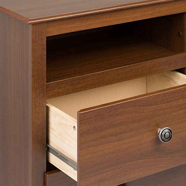 Prepac Fremont 2 Drawer Nightstand with Open Shelf, Espresso, Tall Espresso Fremont Nightstand