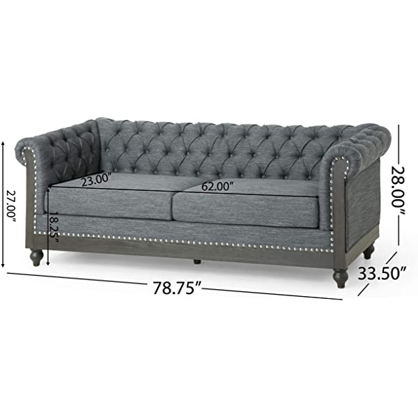 Christopher Knight Home Castalia Sofas, Midnight Black + Dark Brown Midnight Black + Dark Brown Birch Wood