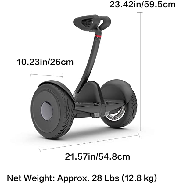 Segway Ninebot S and S-Max Smart Self-Balancing Electric Scooter with LED Light, Powerful and Portable, Compatible with Gokart kit Ninebot S, Black