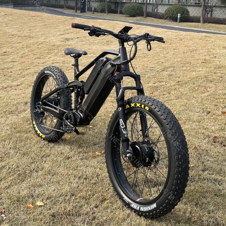 Fahrrad Elektrofahrrad 48V 1500W Elektrische Mountainbikes für Erwachsene Fat Tire Doppelbatterie 26x4.0 '' Vollfederung EMTB