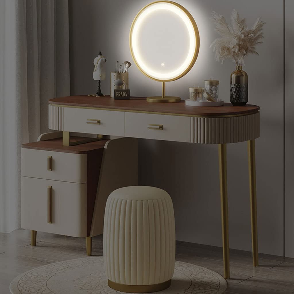 【Furniture】Roundhill Furniture Ashley Silver Wood Dresser and Stool Set, Silver