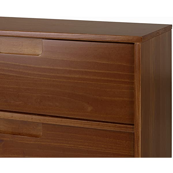 Walker Edison Mid Century Modern Grooved Handle Wood Dresser Bedroom Storage Drawer Organizer Closet Hallway, 6 Drawer, Caramel Caramel 1 pack 6 Drawer