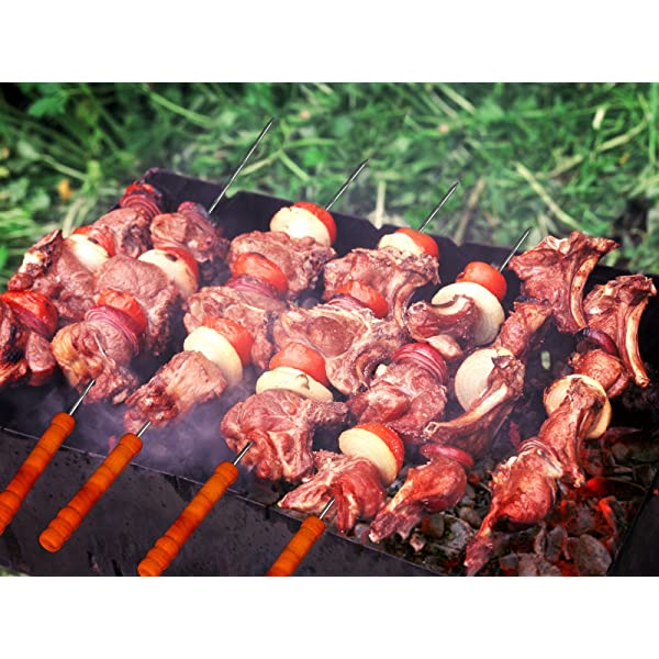 Home-Complete HC-1000 BBQ Accessories – 16PC Grill Set with Spatula, Tongs, Skewers, Case – Barbecue Tools for Father’s Day, Wedding, Anniversary, 16 Piece, Silver Steel 16-Piece