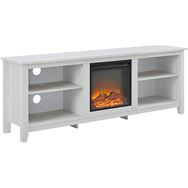 Walker Edison Wren Classic 4 Cubby TV Stand for TVs up to 65 Inches, 58 Inch, Black Black 58 InchTV Stand