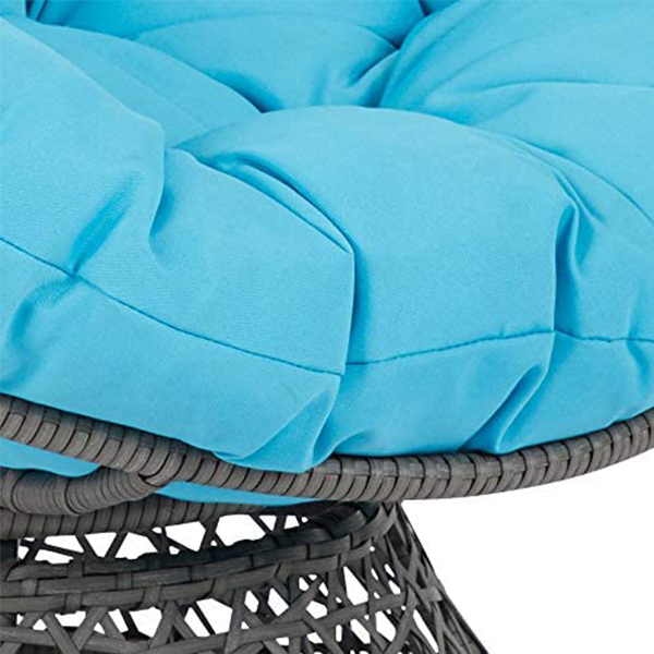 OSP Home Furnishings Wicker Papasan Chair with 360-Degree Swivel
