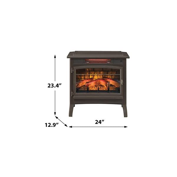 Duraflame 3D Infrared Electric Fireplace Stove with Remote Control - Portable Indoor Space Heater - DFI-5010 (Black)