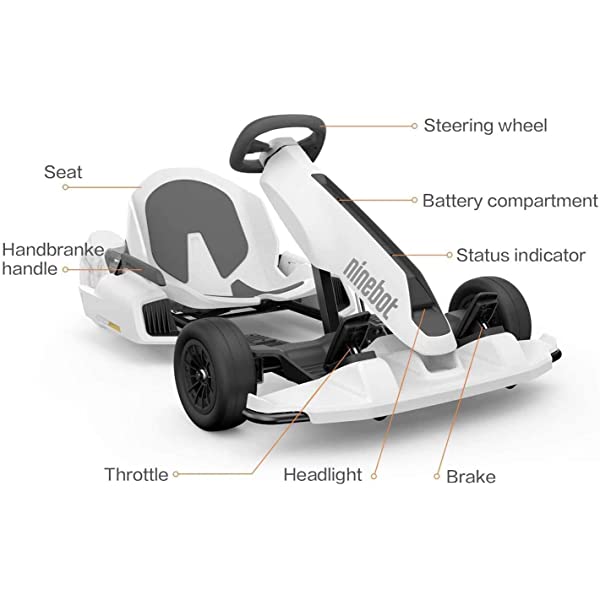 Segway Ninebot Electric GoKart Pro and Gokart Bundle, Outdoor Race Pedal Go Karting Car for Kids and Adults, Adjustable Length and Height, Ride On Toys Gokart Pro (with Ninebot S MAX)