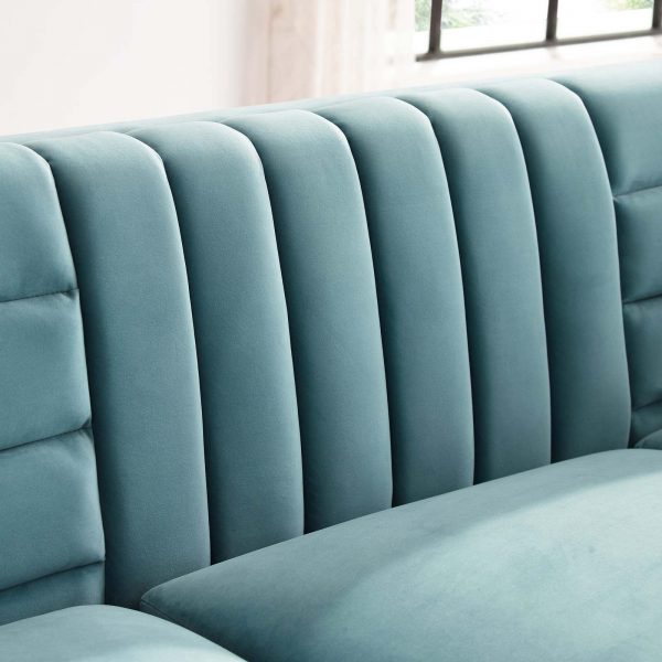 Ingenuity Channel Tufted Velvet Sofa