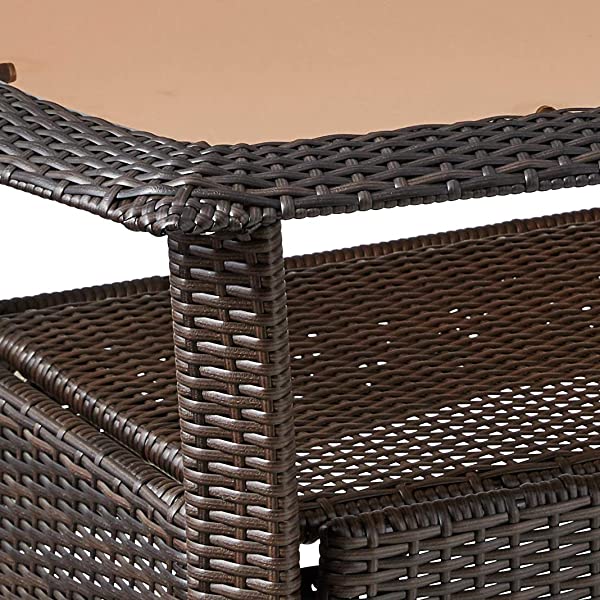 Hanover Strathmere 6-Piece Outdoor Patio Conversation Set, 2 Side Chairs with Ottomans, Loveseat and Tempered Glass Coffee Table, with Hand-Woven Wicker and Thick Cilantro Green Cushions, STRATHMERE6PC