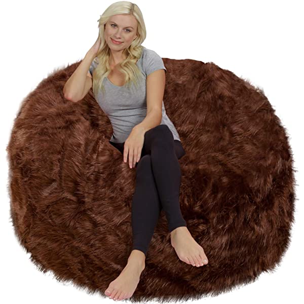 Chill Sack Bean Bag Chair: Giant 5' Memory Foam Furniture Bean Bag - Big Sofa with Soft Micro Fiber Cover - Navy Microsuede - Navy