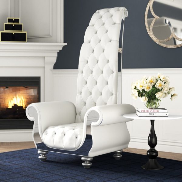 43” Wide Tufted Leather Match Armchair
