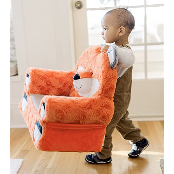 Soft Landing Fox Sweet Seats | Premium Character Chair with Carrying Handle & Side Pockets – Orange