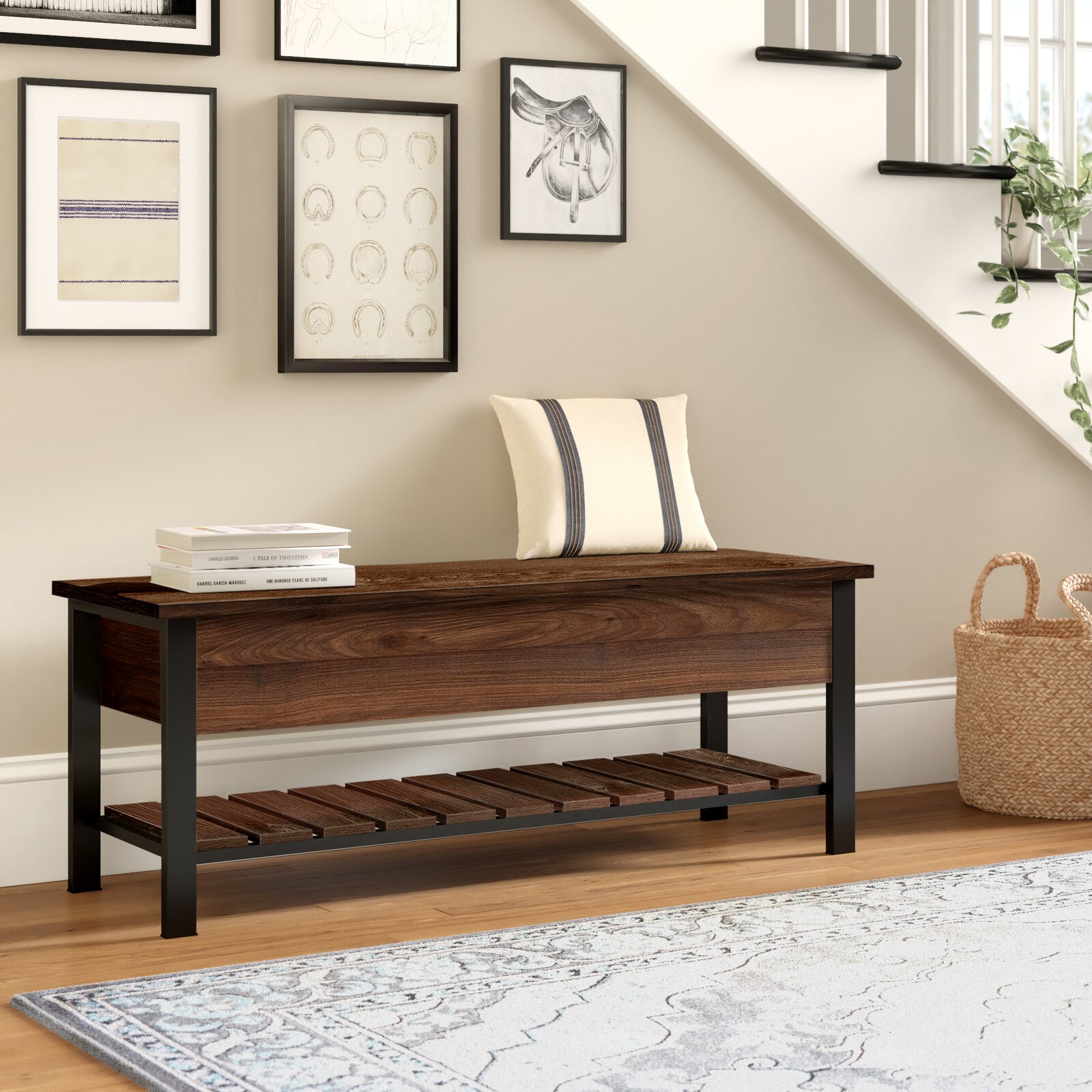 【Furniture】Ochlocknee Flip Top Storage Bench